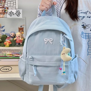 高颜值蝴蝶结轻便小背包 日系ins简约初中高中学生书包百搭双肩包