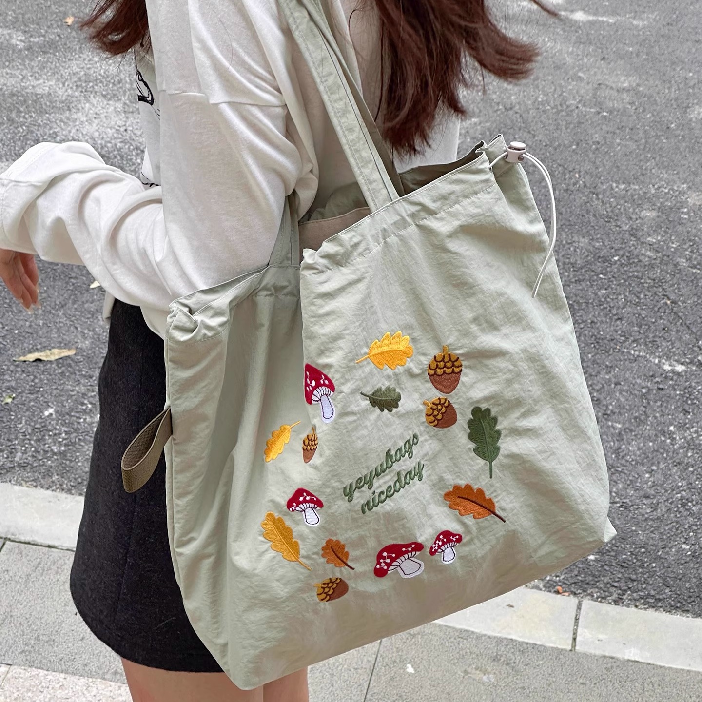 日系ins慵懒风包包女 大学生旅游通勤单肩包休闲百搭大容量托特包