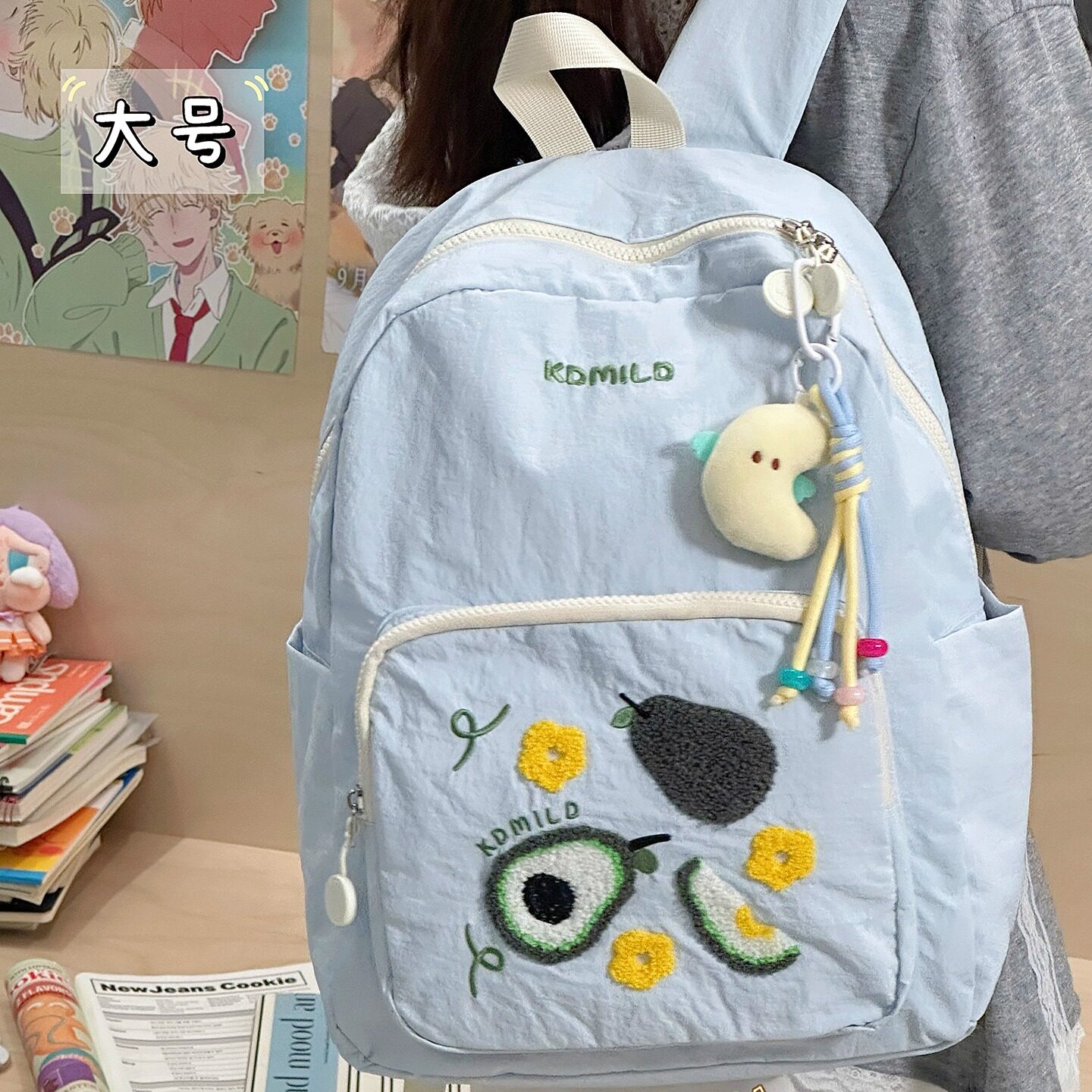 日系ins风可爱少女双肩包 初中女生高中大学生书包女轻便旅行背包