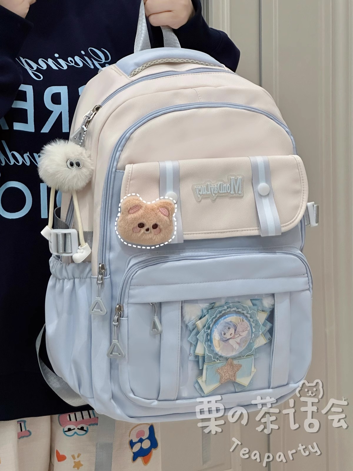 可爱少女痛包双肩包女日系高颜值书包女高中生初中学生大容量背包