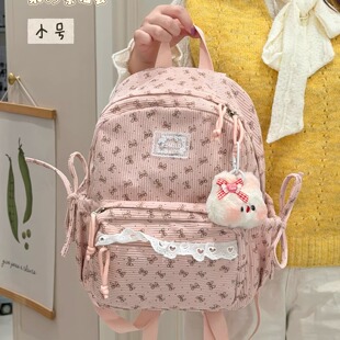 日系可爱少女蝴蝶结双肩包高颜值甜美学生校园书包儿童出游小背包