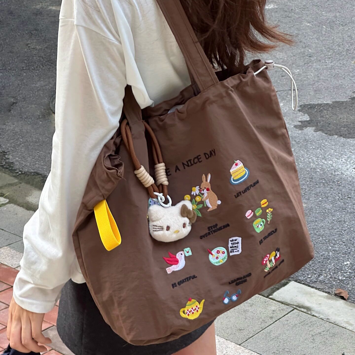 可爱少女卡通包包 日系ins大学生百搭上课单肩包大容量休闲托特包