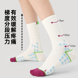 Renaissance运动袜女士撞色潮袜吸汗防臭透气长筒袜毛巾底跑步袜