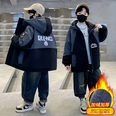 男童冬装加绒外套2025新款派克服