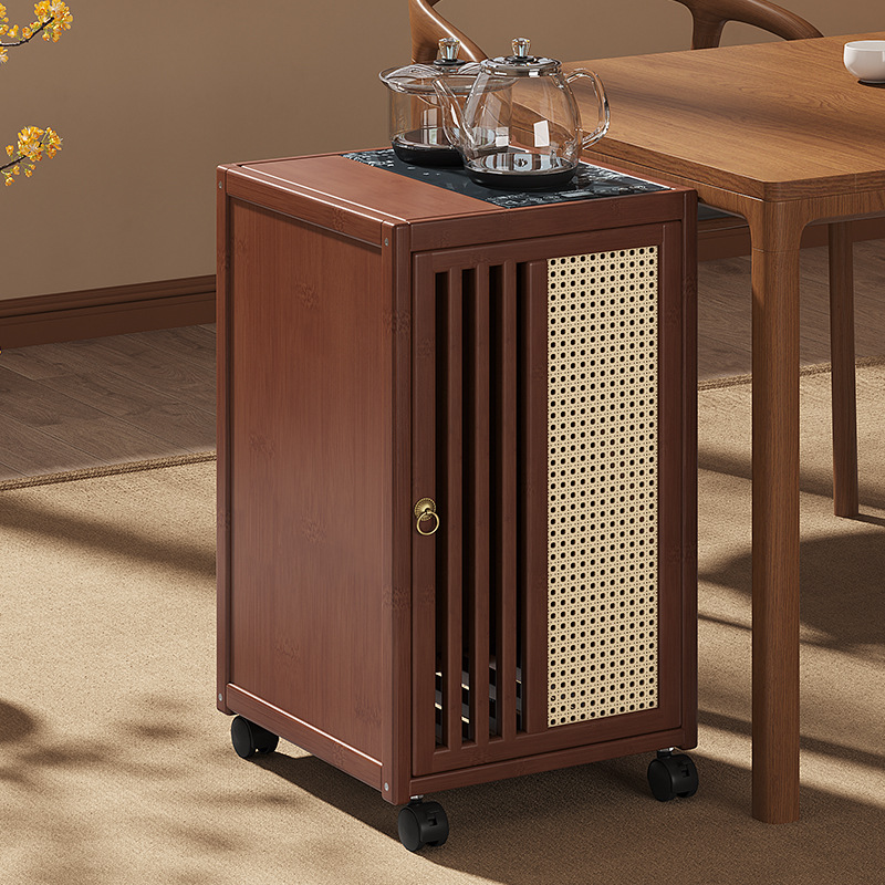 新中式可移动茶桌家用茶台小茶车烧水壶一体泡茶桌客厅茶几茶水柜