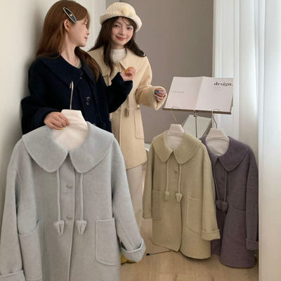 2025秋冬新款设计娃娃领长袖韩版