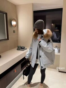工装羽绒服女2025冬季新款韩版短款小个子毛领加厚大毛领派克服保