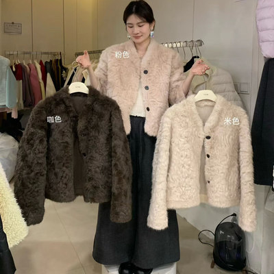 羊羔毛外套女冬季高级感环保皮草