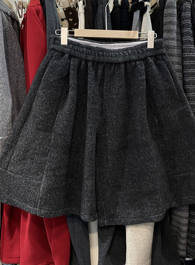 2025冬韩版百搭软糯灰色休闲五分裤女宽松直筒显瘦阔腿裤