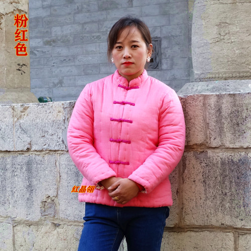女士常规款棉衣红晶翎民族风棉花