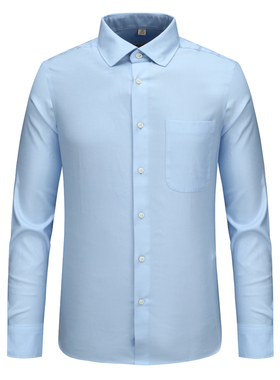 MY298美尔春秋长袖衬衫 棉休闲商务上衣 浅蓝色 时尚都市免烫