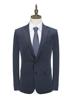 B1531鸟牌男式春秋西服 绵羊毛两粒扣后中开衩修身商务西装206113