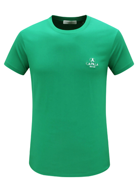 Y1450卡珀男式夏季短袖T恤 棉圆领套头休闲商务上衣 绿色