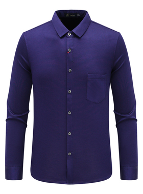 AB1470邦纳男春秋长袖衬衫 休闲商务上衣 深蓝色 时尚都市