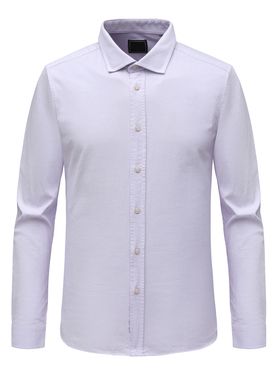 F3479恺春秋男式长袖衬衫 棉百搭商务休闲上衣 淡紫色