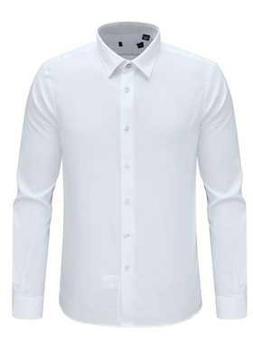 F3774鸟春秋男式长袖衬衫 百搭商务休闲上衣 白色正装上班免烫