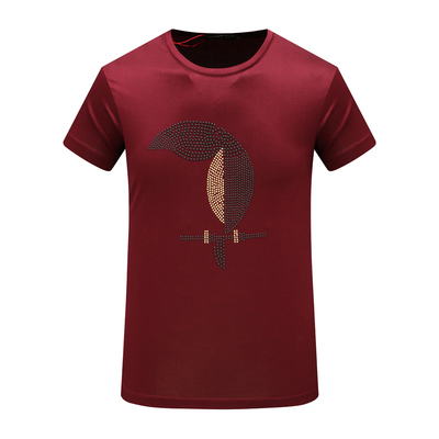 AB1424邦纳男式夏季短袖T恤 棉圆领套头休闲商务上衣 暗红色