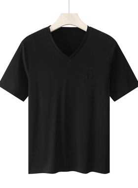 CA22 机场货 卡夏季男短袖T恤 棉翻领套头休闲商务上衣 黑色弹力