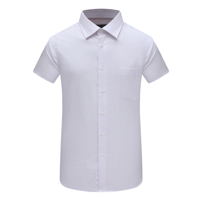 SA70萨男夏季短袖衬衫 棉140`S意大利面料休闲上衣免烫 淡红色