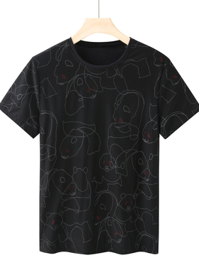 CA33 机场货 卡夏季男式短袖T恤 棉圆领套头休闲商务上衣黑色弹力