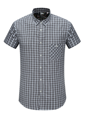 MY136美尔男式夏季短袖衬衫 棉休闲商务上衣 灰色 时尚微弹免烫