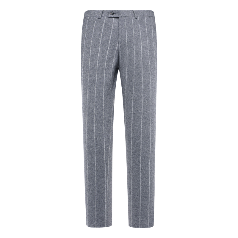 Y1484路春秋男式西裤 绵羊毛中腰修身商务休闲长裤 灰色