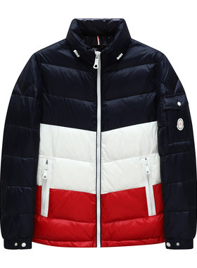 H1356冬季男式羽绒服 白鸭绒商务休闲保暖防风外套 蓝白