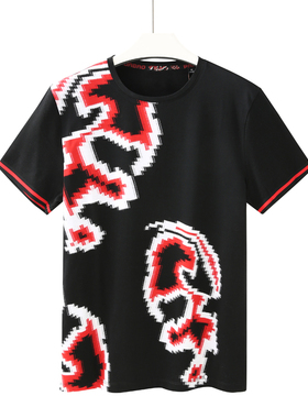 CA167 机场货 卡夏季男式短袖T恤 棉套头休闲商务上衣 黑色弹力