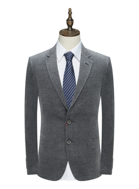AB964邦纳男式春秋西服 羊毛两粒扣后中开衩商务休闲西装 灰色