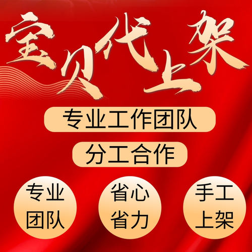 淘宝天猫代上架商品发布店铺主图写标题详情上传产品设计制作上新