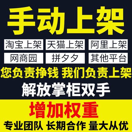 代上架宝贝上传产品商品发布淘宝店铺装修数据包制作详情主图设计