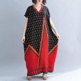 Летний воротник, платье, юбка, оверсайз, большой размер, V-образный вырез