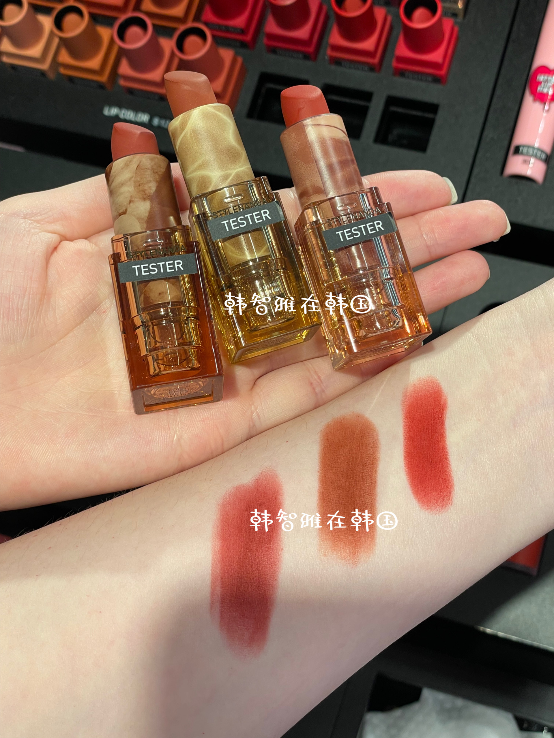 韩国3ce琥珀透明口红丝绒哑光雾面海蓝管暮色唇釉糖浆唇蜜镜面