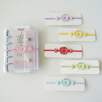 可爱苹果星星串串活页手账本绑带