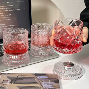 洋酒杯套装家用威士忌酒杯高端XO专用杯网红创意可旋转水晶玻璃杯