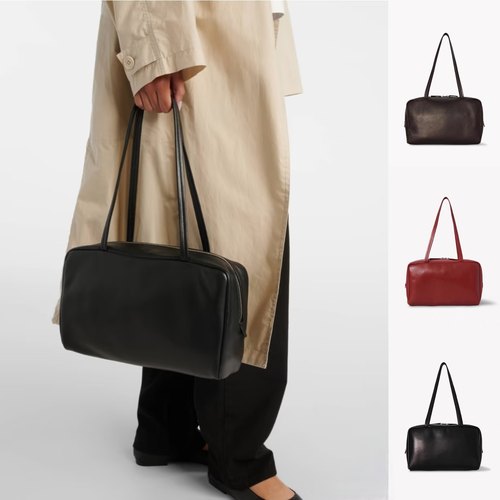 Jennie同款羊皮astra保龄球包百搭单肩包手提包通勤托特包腋下包