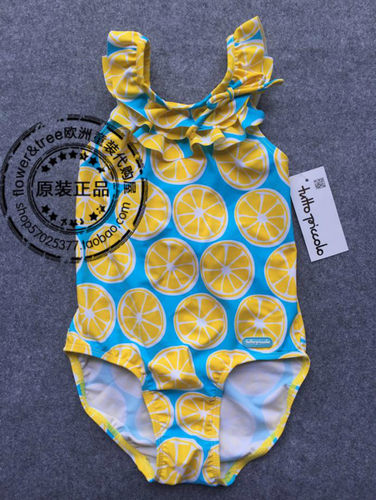 国内现货 西班牙正品tutto piccolo高端女童连体柠檬泳装泳衣