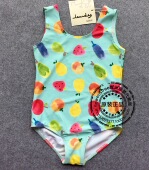 国内现货西班牙lourdes童装 女夏小清新连体高端泳衣泳装