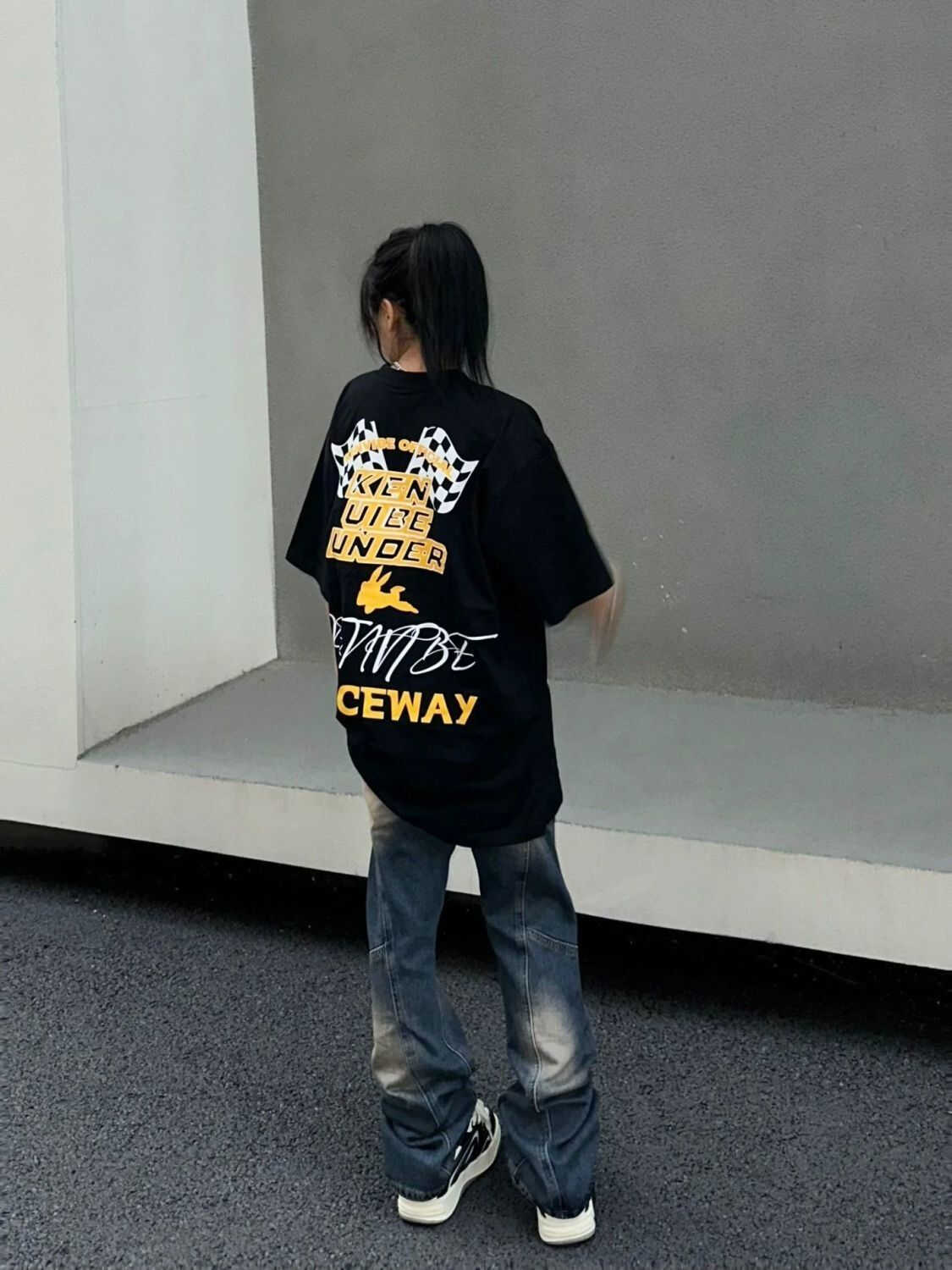 网红款五角星印花卫衣宽松美式