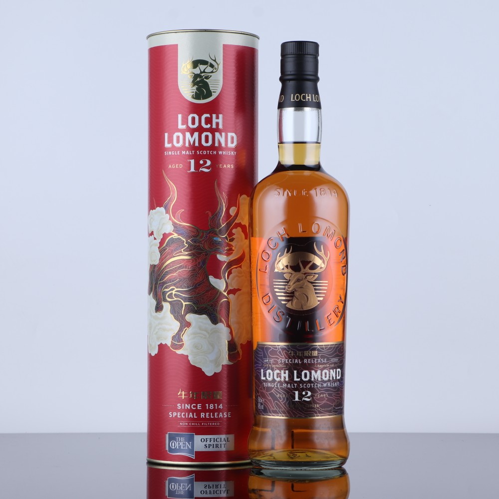 英国苏格兰罗曼湖单一麦芽威士忌 12年牛年限量版 700ML 46度