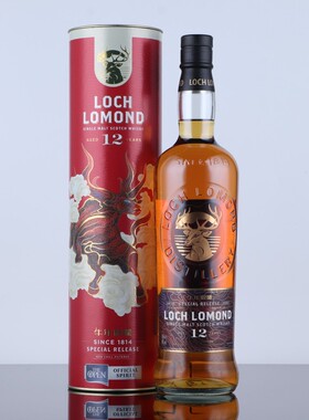 英国苏格兰罗曼湖单一麦芽威士忌 12年牛年限量版 700ML 46度