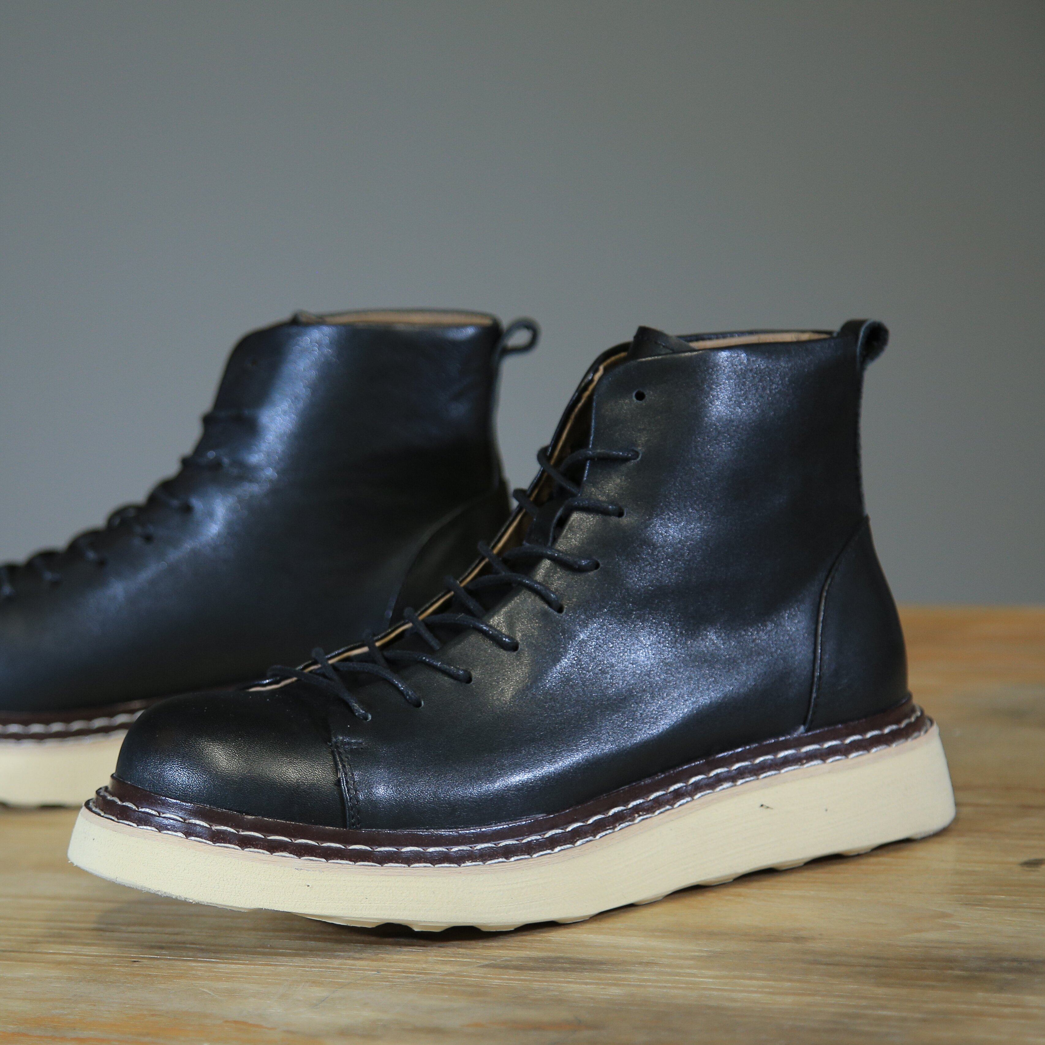 冬季新款马丁靴男高帮阿美咔叽短脸英伦风真皮皮鞋复古韩版短靴潮,流行男鞋,马丁靴,淘宝优惠券,粉丝福利购,淘宝优惠卷