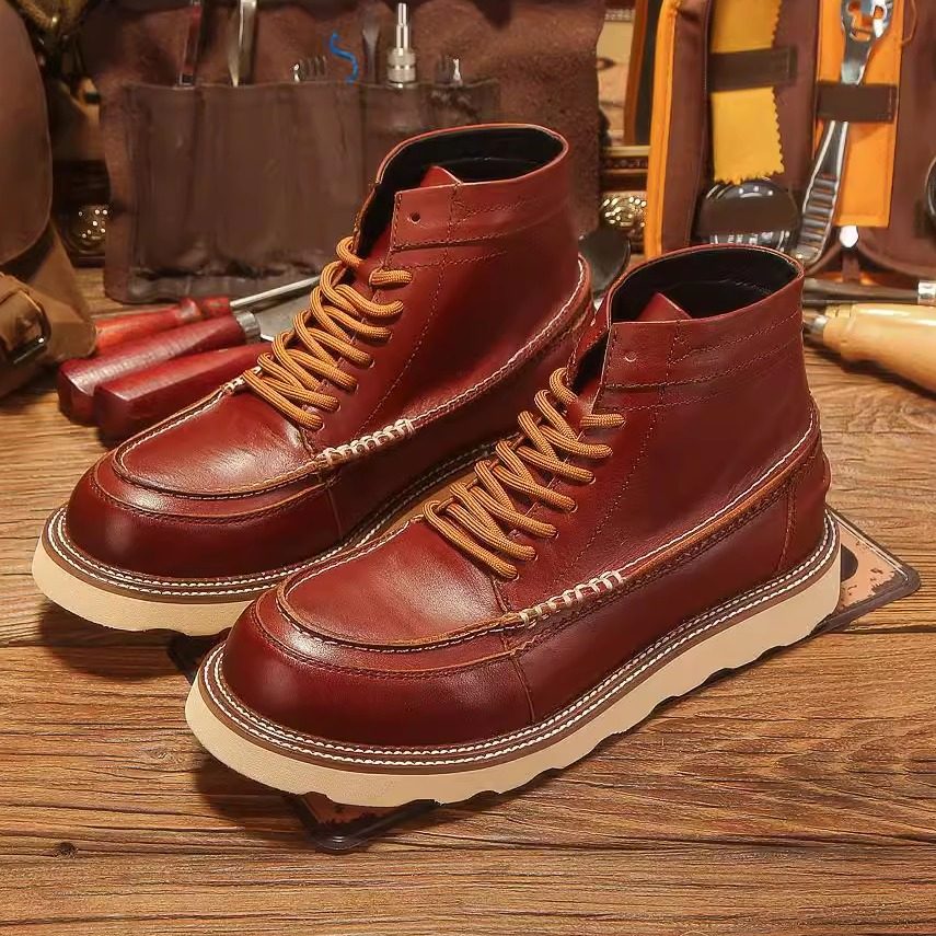 2025冬季新款马丁靴男高帮英伦风复古真皮皮鞋休闲头层牛皮工装靴,流行男鞋,马丁靴,淘宝优惠券,粉丝福利购,淘宝优惠卷