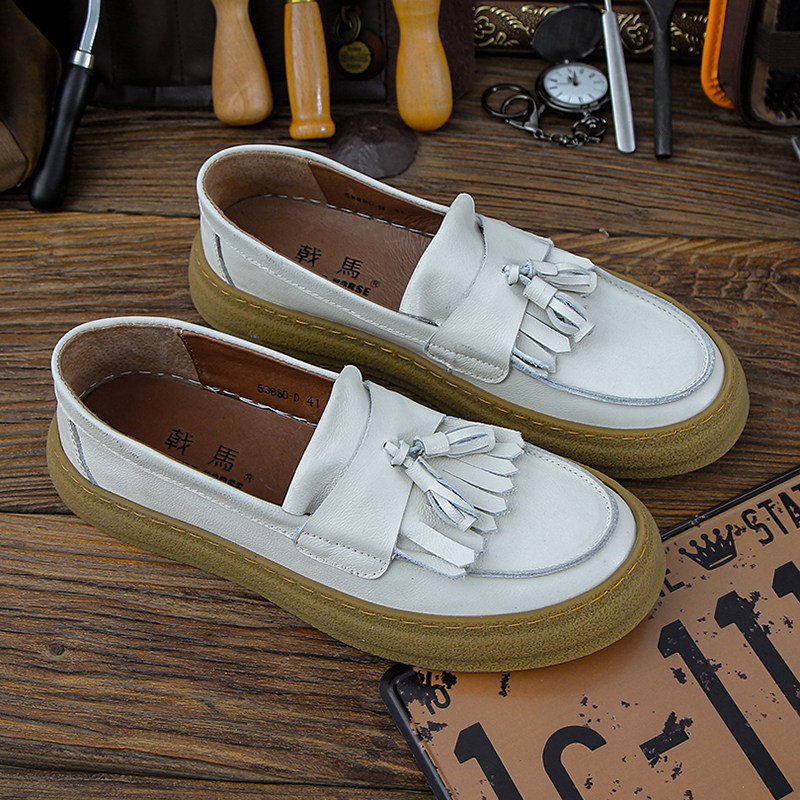 2025冬季新款乐福鞋男一脚蹬韩版潮流百搭休闲英伦真皮懒人鞋透气