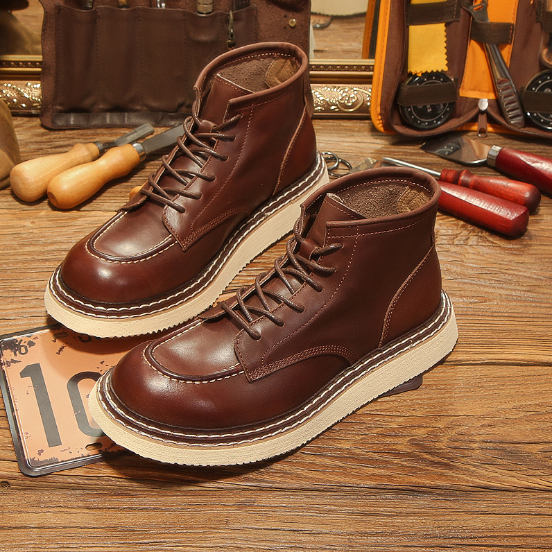 英伦风高帮头层牛皮马丁靴