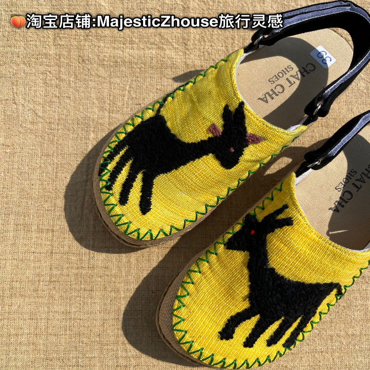 ChiangMai#泰国清迈网红手工凉鞋刺绣休闲鞋舒适懒人鞋小众拖鞋
