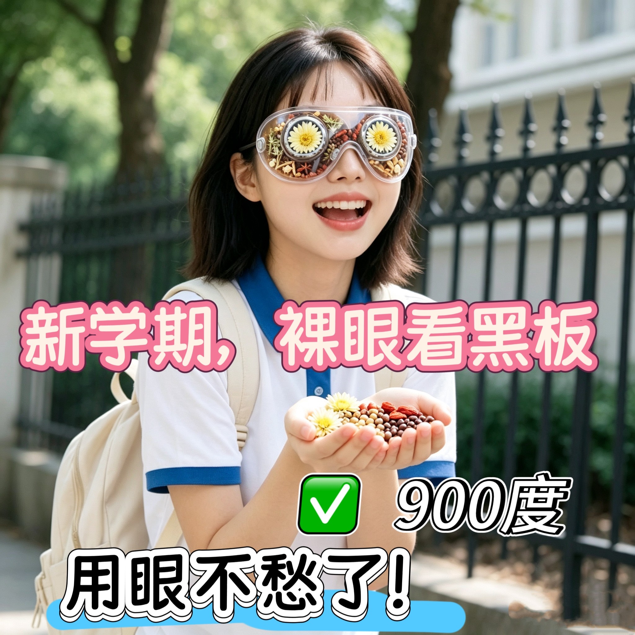 开学季学生用眼生日礼物草本合香珠丸眼罩近视散光重影眼镜决明子
