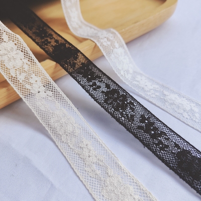 米白黑本色拼接款蕾丝花边