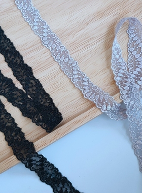 DIY手工辅料黑色/灰色刺绣花边宽2cm 发带服装装饰材料 一米1.5元