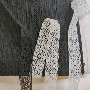 宽2.3cm全棉线花边辅料米白本黑色布艺手工DIY装 饰娃衣洛丽塔服装